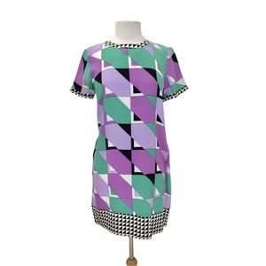 NEW ALICE & TRIXIE Womens Shift Dress Small Silk Retro Short Sleeved Career
